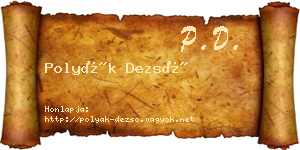 Polyák Dezső névjegykártya